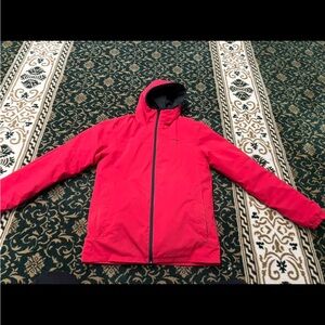 Red Hooded waterproof Jacket